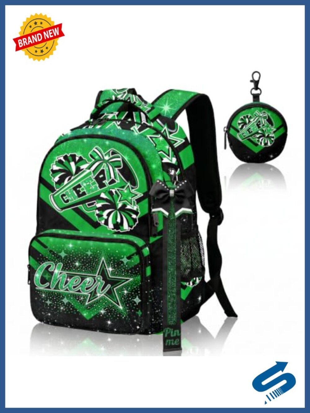 Cheer Backpack with Coin Purse Water Resistant Polyester Cheerleader Gift